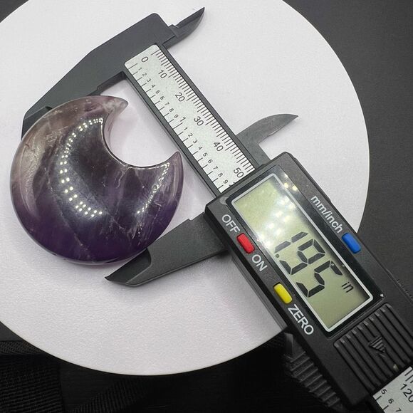 Amethyst Crystal Crescent Moon Carving Meditation Stone - Picture 9 of 10